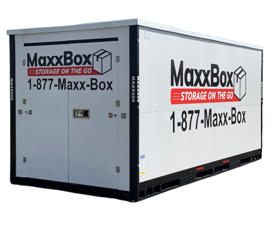 MaxxBox portable storage delivery in Ohio MaxxBox portable storage unit delivered to an Ohio home